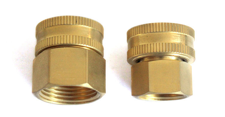 Dual Female பித்தளை Swivel Hose Connector